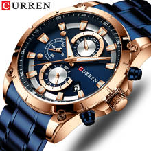 CURREN Men Watches Top Luxury Brand Sport Watch Blue Chronograph Quartz Man Wristwatches Stainless Steel Male Clock Reloj Hombre 2024 - buy cheap