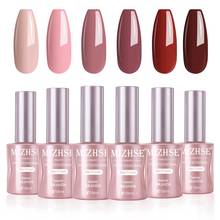 Mizhse gel unha polonês conjunto 18ml 6 garrafas embeber fora unha gel polonês manicure rosa vermelho série uv lâmpada led exigido com caixa de presente 2024 - compre barato