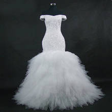 2020 mermaid wedding dress Africa bride dressplus size beading  wedding gowns vestido de noiva WED90566 2024 - buy cheap