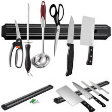 Suporte de faca magnética blocos preto display montagem na parede fácil instalar cremalheiras de faca magnética armazenamento acessórios da cozinha 2024 - compre barato
