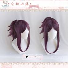 LOL Game KDA POP STAR Akali Purple Ponytail Long Cosplay Heat Resistant Synthetic Hair Party Carnival Halloween + Free Wig Cap 2024 - compre barato