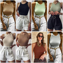 Summer Women Tops & Tees Fashion Casual Sexy Female Tanks & Camis Spring Solid Color Round Neck Sleeveless C2573 2024 - buy cheap