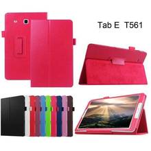 Litchi Pattern Tablet Case For Samsung Galaxy Tab E 9.6" T560 SM-T561 Flip Stand PU Leather Cover Case Protective Shell+Film+Pen 2024 - buy cheap