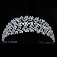 Corona de HADIYANA con diseño de hojas para mujer, accesorios para el cabello para boda, Tiaras y coronas de circonita para fiesta, BC5508 2024 - compra barato