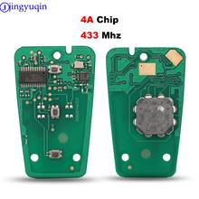 Jingyuqin keyless-go 3 botões inteligente remoto chave fob 433 mhz 4a chip para peugeot 208 308 508 3008 5008 com chave de emergência hu83 2024 - compre barato