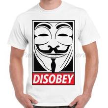 Disobey Vendetta Anonymous Mask Retro Cool Vintage Retro T Shirt male brand t-shirt summer men cotton tshirt drop shipping 2024 - buy cheap