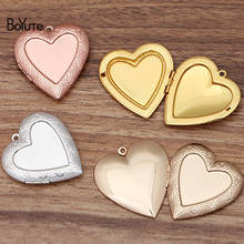 BoYuTe (4 Pieces/Lot) 40*41*8MM Metal Brass Heart Locket Blank Photo Locket Pendant Base Factory Direct Wholesale 2024 - buy cheap