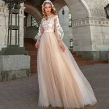 Wedding gowns vestido boho long sleeves wedding party Dresses Robe De Soiree longue свадебный замок robe de soiree bride to be 2024 - buy cheap