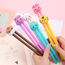 2PCS/Pair Cute Kawaii Black Ink Cartoon Animals Gel Pen Plastic Lazy Pen Gel Pens For Writing Office School Supplies Stationery 2024 - buy cheap