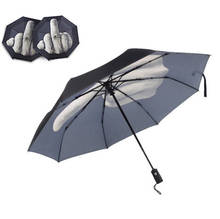 Creative Full-automatic Personality Umbrella Middle Finger Automatic Tri-folding Anti-ultraviolet Umbrella Clear Be Yourself 2024 - buy cheap