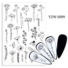 3D Stickers for Nails Self-adhesive Line Letter Flowers Nail Art Decorations Grass Branch Flower Sticker Nail Foil Accessories 2024 - buy cheap