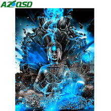 AZQSD-Kits de pintura de arte con diamantes, imagen de Buda, decoración de diamantes de imitación para el hogar, bordado de diamantes, mosaico religioso, artesanía hecha a mano 2024 - compra barato