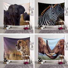 200x150cm 3d Animal Elephant tapestry Tiger Wall Hanging Wall art Large Deer tapestry Fabric decorative blanket Beach Towel 2024 - buy cheap