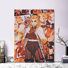 Kimetsu No Yaiba Rengoku Kiojorou аниме домашний Декор Картина на холсте настенные картины украшение для гостиной художественные плакаты принты 2024 - купить недорого