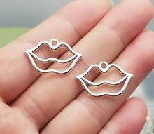 30pcs/lot--24x15mm, Lips cham,Antique silver plated hollow Lips charms,DIY supplies, Jewelry accessories 2024 - buy cheap
