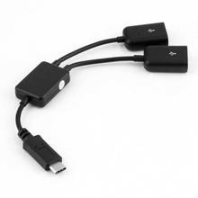 Adaptador de Cable Hub 2 en 1 USB 3,1 tipo C a USB 2,0, carga de energía, OTG, nk-shopping 2024 - compra barato