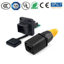 Conector impermeable RJ45, cable de enchufe cuadrado, cable/panel de señal, terminal IP67, conector RJ45 2024 - compra barato