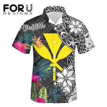 FORUDESIGNS 2021 Fashion Mens Short Sleeved Hawaiian Shirt Summer Hawaii Plumeria Printing Casual Floral Beach Shirts For Men 2024 - buy cheap