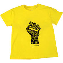 Модная уличная одежда для мальчиков желтого цвета с надписью «I Can't Breathe» топы для девочек в стиле Харадзюку, дизайнерская детская одежда для девочек от 8 до 1 лет, вырез лодочкой 2024 - купить недорого