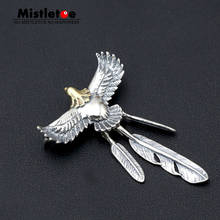 Mistletoe 925 Sterling Silver Vintage Punk Locomotive Indian Eagle Feather Pendant For Women Men Necklace Jewelry 2024 - buy cheap