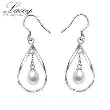 Natural Freshwater Pearl Earrings For Women,925 Sterling Silver Pearl Dangle Earrings Jewelry Wedding 2024 - buy cheap