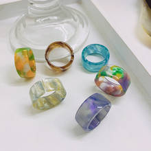 2021 New Transparent Resin Acrylic Colourful Geometric Round Rings for Women Jewelry Party Gifts Vintage Finger Ring For Girls 2024 - buy cheap