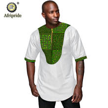 Camisa Africana informal para hombre, blusa Dashiki con estampado de manga corta, algodón puro, talla grande, Tops, AFRIPRIDE S2012001 2024 - compra barato