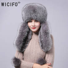 2019 Hot Sale 100% Real Silver Fox Fur Hat Women Real All Fur Cap Fox Fur Knitted Hats Female Thick Warm Headwear Hats 2024 - buy cheap