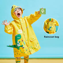 Capa de chuva 3d dinossauro unicórnio, casaco impermeável para crianças 2-8 anos impermeável unissex 2024 - compre barato
