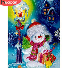 HUACAN Full Square/Round Diamond Painting Snowman 5D DIY Diamond Embroidery Cross Stitch Winter Mosaic Christmas Gift 2024 - buy cheap