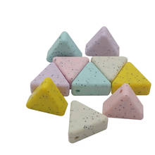 Chenkai pingente triangular de silicone, 50 peças de miçangas para mordedor sem bpa faça você mesmo acessórios de brinquedo de chupeta de bebê 2024 - compre barato