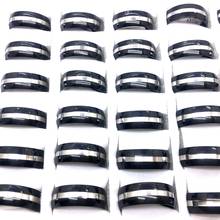 MixMax-anillo de acero inoxidable negro para hombre y mujer, sortija de 8MM, 36 unidades, venta al por mayor 2024 - compra barato