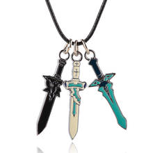 Cosplay Jewelry Animation Sword Art Online Pendant Necklace Fashion Enamel Sword Necklace For Men Women Jewelry 12pcs Wholesale 2024 - buy cheap