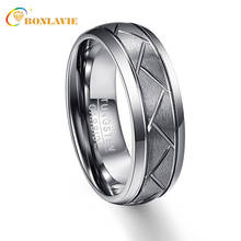 Wholesale Party Ring Diagonal Gray Color Men Rings Tungsten Carbide Wedding Bands Anillos Para Hombres Pierscienie 2024 - buy cheap