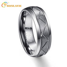 Anillo Diagonal de carburo de tungsteno Para hombre, bandas de boda, Color gris, Para fiesta, venta al por mayor 2024 - compra barato