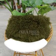 CX-D-01J Home Decor Sofa Seat Cushion Real Mongolian Lamb Fur Cushion Cover 2024 - buy cheap