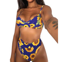 Bikini feminino 2020 verão cintura alta biquíni conjunto de duas peças maiô push up acolchoado sutiã beachwear natação terno biquini 2024 - compre barato
