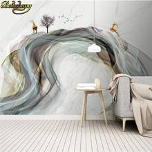 Beibehand-papel de parede 3d com foto personalizada, moderna, linha abstrata, paisagem, névoa, pintura de fundo, mural de mármore, rolo de papel de parede 2024 - compre barato