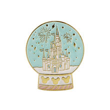 Fantasy Magical Castle Enamel Brooch Crystal Ball Pin Cowboy Bag Lapel Pins Badge Cute Fairy Jewelry Gift for Girl Kids 2024 - buy cheap