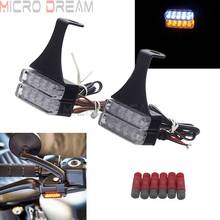 Cafe Racer Universal Mini LED Turn Signal Light Brake Clutch Lever Flashers For Honda Yamaha Kawasaki Suzuki Amber & White Lamp 2024 - buy cheap