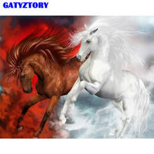 GATYZTORY-Cuadro de animales de caballo, Kit de pintura al óleo pintada a mano, arte de pared, imagen por números para sala de estar 2024 - compra barato