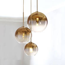 modern glass lighting pendant lights nordic simple kitchen hanging lamp 90-260v parlor Hotel living room Golden pendant lamp 2024 - buy cheap