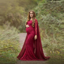 Long Tail Lace Maternity Dresses for Photo Shoot Sexy Pregnancy Dress Maxi Gown Long Pregnant Women Photography Prop 2021 2024 - buy cheap