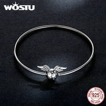 Wostu браслет из стерлингового серебра 925 пробы с эльфийскими крыльями, браслет с бусинами, оригинальный браслет-цепочка, браслет для женщин, ювелирное изделие, подарок FNB058 2024 - купить недорого