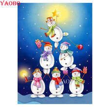 5d pintura diamante natal boneco de neve diy diamante bordado ponto cruz kit diamante mosaico completo broca quadrado redondo 2024 - compre barato