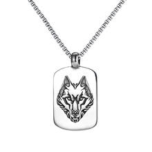 Fashion Wolf Head Necklaces Dog Tag Pendant for Men Him Stainless Steel Chain Link Necklace Punk Cool Soldier Jewelry 2024 - buy cheap