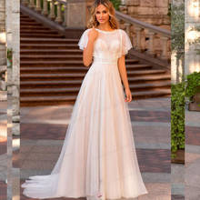 Vestido de noiva clássico, vintage, boêmio, com gola em v, costas nuas, praia, estilo boho 2024 - compre barato