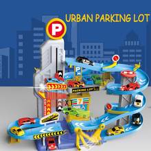 Car Building Rail Car Children's Electric Lighted Parking Lot Diy Building Toy Set Large Multi-layer Lifting Garage Toy 2024 - buy cheap