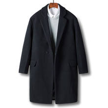 Wool Coat Men Clothes 2020 Autumn Winter Long Jacket Korean Woolen Coat Overcoat Sobretudo Masculino 20188718 KJ4299 2024 - купить недорого
