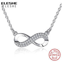 ELESHE-collar con colgante de infinito de cristal para mujer, de Plata de Ley 925, cadena de eslabones Forever, joyería de moda 2024 - compra barato